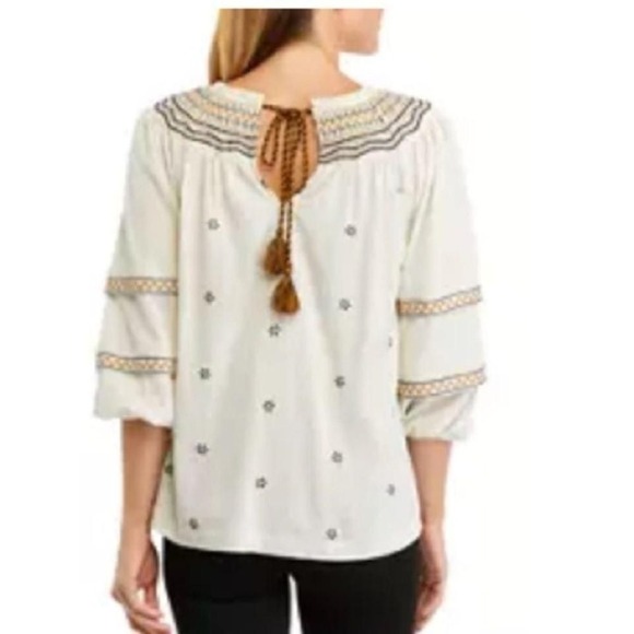 Wonderly Women's 3/4 Sleeve Tie Back Embroidered Blouse 2X - Picture 7 of 7